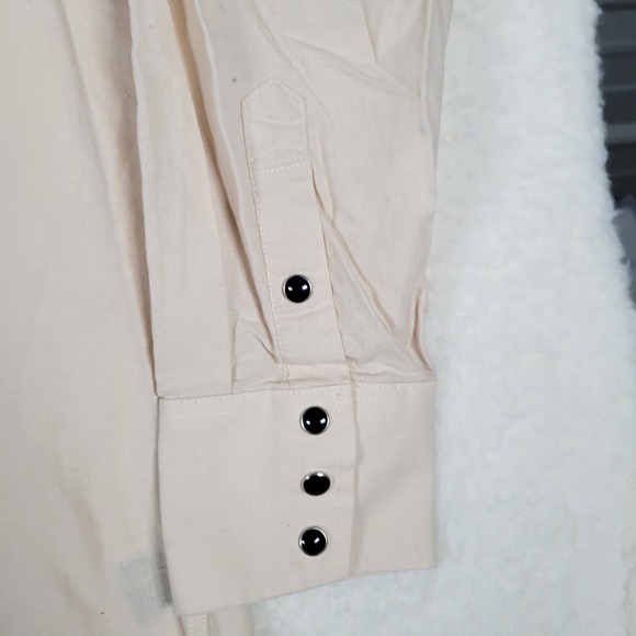 VTG Panhandle Men Western Shirt Southwestern Aztec Print Cotton Tan PHMS0SR14G M - Picture 4 of 15